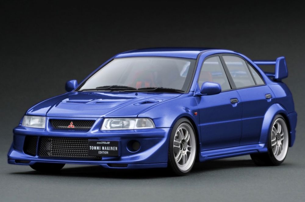 予約 イグニッションモデル1/18 三菱 ランサーエボリューション VI GSR T.M.E CP9A (ブルーメタリック)｜ミニカーショップ  ディーズ・サーキット